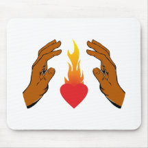 Hände Herz Flamme hands heart flame Mousepads