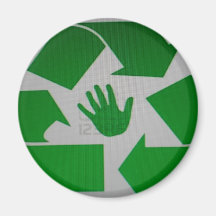Handprint reciclado iman para frigorífico