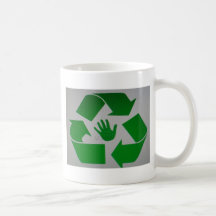 Handprint reciclado tazas de café