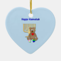 Hannukah feliz ornamento de navidad