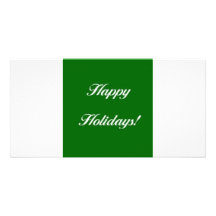 Happy_Holidays_Green Tarjeta Fotografica Personalizada