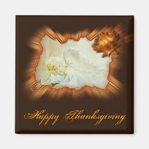 Happy Thanksgiving angel Magnets