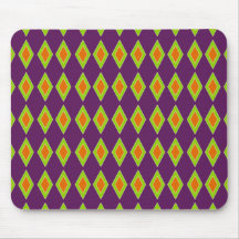 Harlequin anaranjado retro de la cal tapete de raton