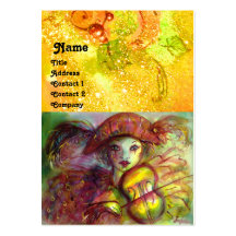 HARLEQUIN, chispas rojas del verde amarillo Plantillas De Tarjetas Personales