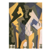 Harlequin en una tabla de Juan Gris, cubismo del v Invitaciones Personalizada