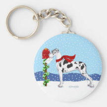Harlequin UC del correo del navidad de great dane Llavero