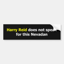 Harry Reid no habla para este Nevadan Pegatina De Parachoque