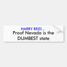 HARRY REID…, prueba Nevada es el estado MÁS MUDO Etiqueta De Parachoque