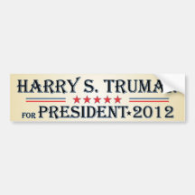 Harry S. Truman 2012 Etiqueta De Parachoque