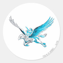 Harry y Hermione en un Hippogriff Etiquetas Redondas