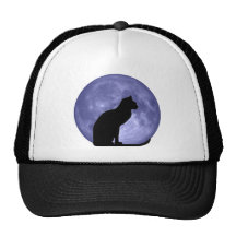 Hathat de la luna azul del gato negro gorro