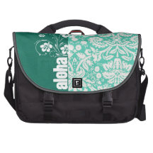 Hawaiana; Damasco verde de Seafoam Bolsas De Ordenador