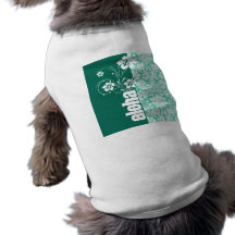 Hawaiana; Damasco verde de Seafoam Camisas De Perritos