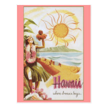 Hawaii - donde los sueños comienzan tarjeta postal