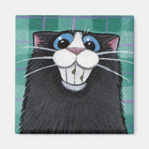 ¿Hay algo en mis dientes? - Imán del gato negro