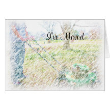He movido el lápiz coloreado LawnMowing NoteCard Tarjetas