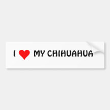 HEART1, I        MI CHIHUAHUA ETIQUETA DE PARACHOQUE