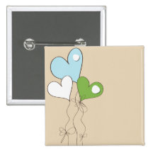 Heart Bouquet Button