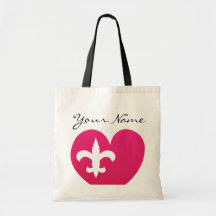 Heart personalizado Fluer de Bag con su nombre Bolsas