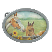 Hebilla del cinturón de la pintura del caballo hebillas cinturón ovales