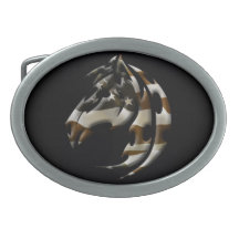 Hebilla del cinturón tribal patriótica de la cabez hebillas de cinturón ovales