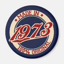 Hecho en 1973 imanes de nevera