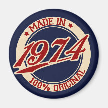 Hecho en 1974 imanes de nevera