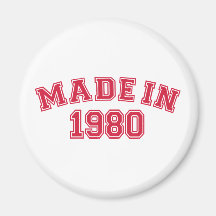 Hecho en 1980 imán de nevera