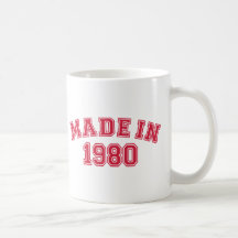 Hecho en 1980 tazas de café