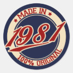 Hecho en 1981 pegatinas  