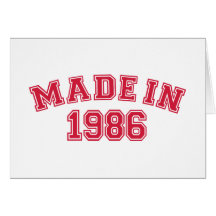 Hecho en 1986 felicitacion 