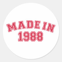 Hecho en 1988 etiqueta