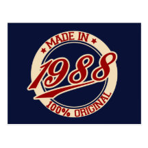 Hecho en 1988 postal