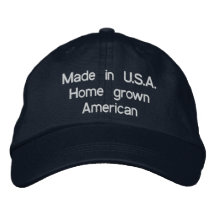 Hecho en americano de cosecha propia de los E.E.U. Gorra De Béisbol Bordada