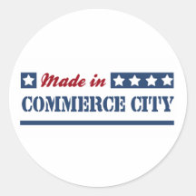 Hecho en ciudad del comercio pegatinas  