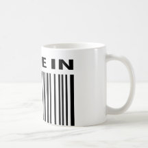hecho en código de barras en blanco de la clave de tazas