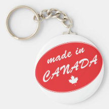 Hecho en el rojo de Canadá Llaveros Personalizados