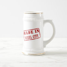 Hecho en la ciudad de acero taza de café