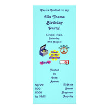 Hecho en la fiesta de cumpleaños de los años 60 invitaciones personalizada