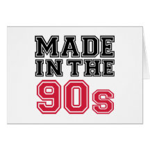 Hecho en los años 90 tarjeton