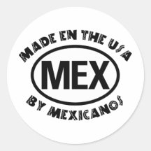 Hecho en los E.E.U.U. por Mexicano Etiqueta Redonda