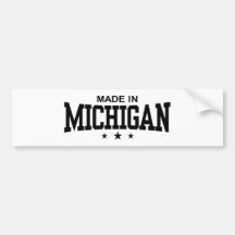 Hecho en Michigan Etiqueta De Parachoque