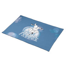 Helada del cerebro con el placemat de la vaca manteles