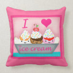 Helado almohada rosada y azul de Kawaii del amor d