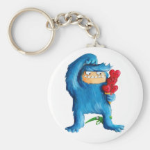Helado azul del monstruo llavero personalizado
