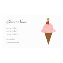 Helado de fresa tarjetas de negocios