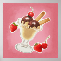 Helado de Kawaii Poster