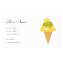Helado del limón - limón y vainilla tarjeta de negocio