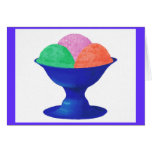 Helado en el cuenco azul, invitación del fiesta, t
