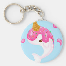 Helado Narwhal Llavero Personalizado